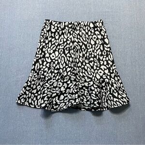 NWT Nasty Gal Leopard Print Ruffle Mini Skirt Size 6 in Black White